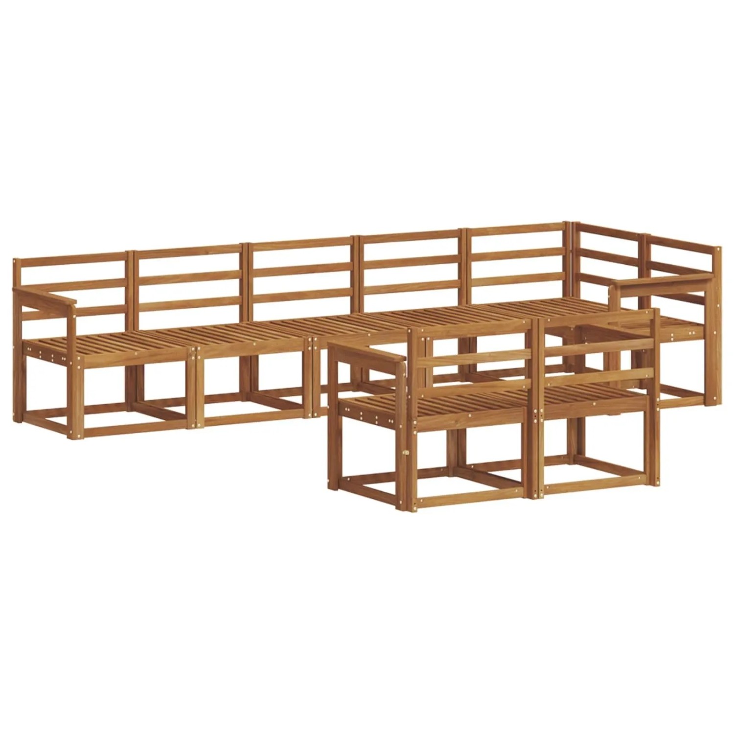 vidaXL Outdoor-Sofagarnitur 8-Tlg Natur Massivholz Akazie 3366557