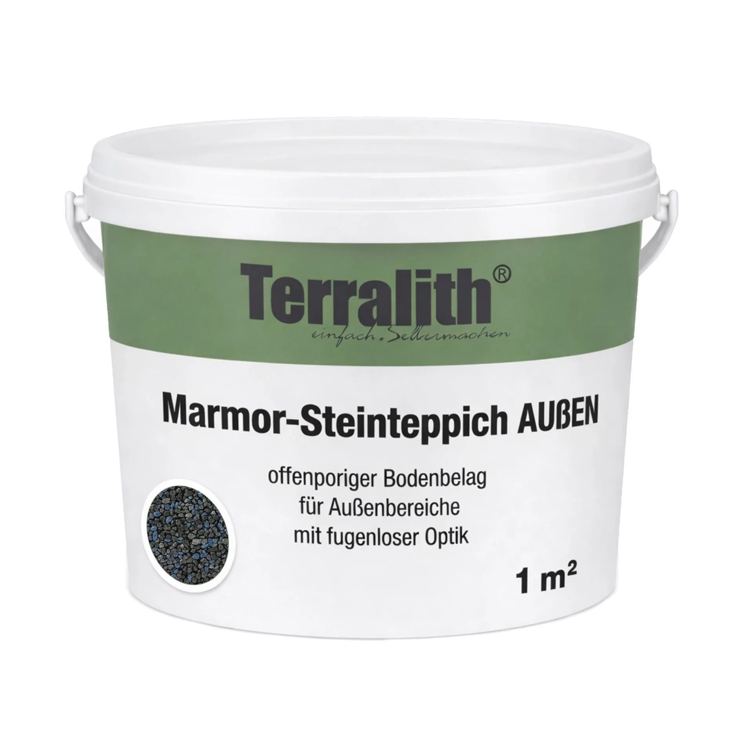 Terralith Metallic Steinteppich Metallic Mix 302 für 1 m² Außen Mittel 4-6 mm