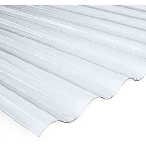 Transparente PVC-Wellplatte Sinus 76/18, 80x120 cm, ideal für Kunststoffbedachung.