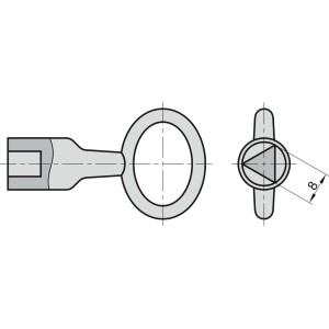 Basi Dreikant-Halbzylinder 10/30 mm mit Dornschlüssel für Absperrpfosten, Müllbehälter und Schaltschränke.