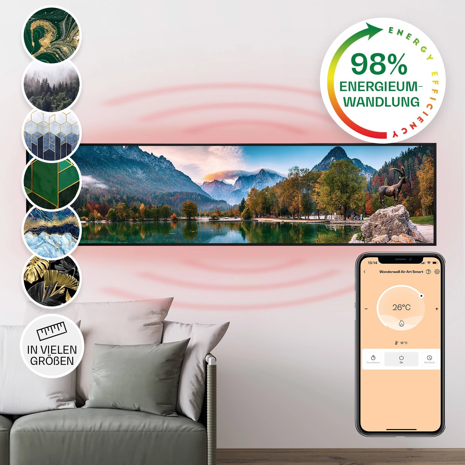 Klarstein Wonderwall Air Art Smart Infrarotheizung Wandinstallation App-Ste günstig online kaufen