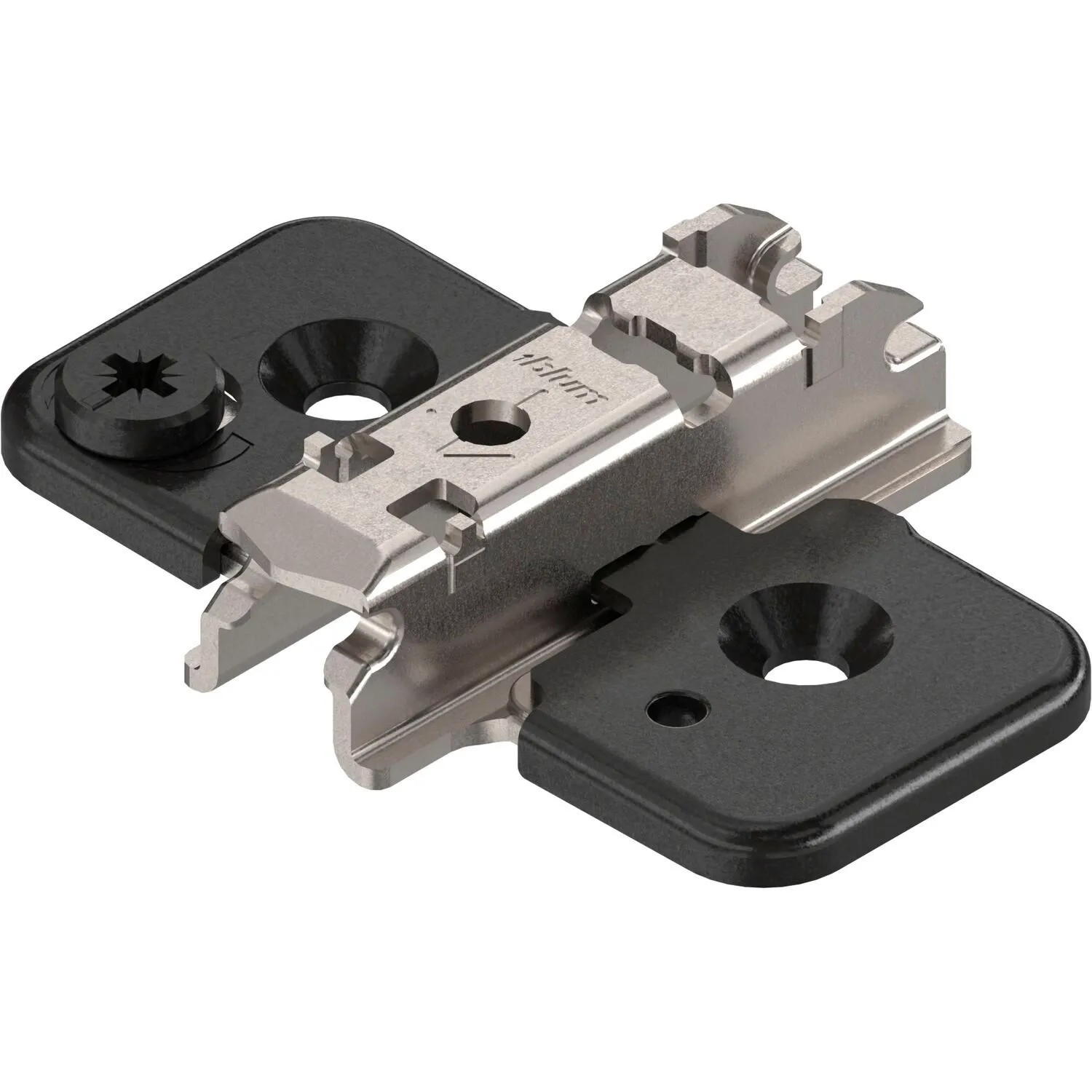 Blum Exzenter-Kreuzmontageplatte Clip Onyx Stahl Schrauben Distanz 3 mm