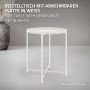 Weißer ML-Design Beistelltisch mit abnehmbarem Tablett aus Metall, rund, 45x52 cm.