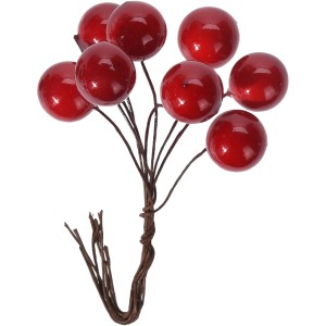 Deko-Beeren, rot, 3er Set, 3-fach sortiert, für Weihnachtsdeko im Innenbereich.