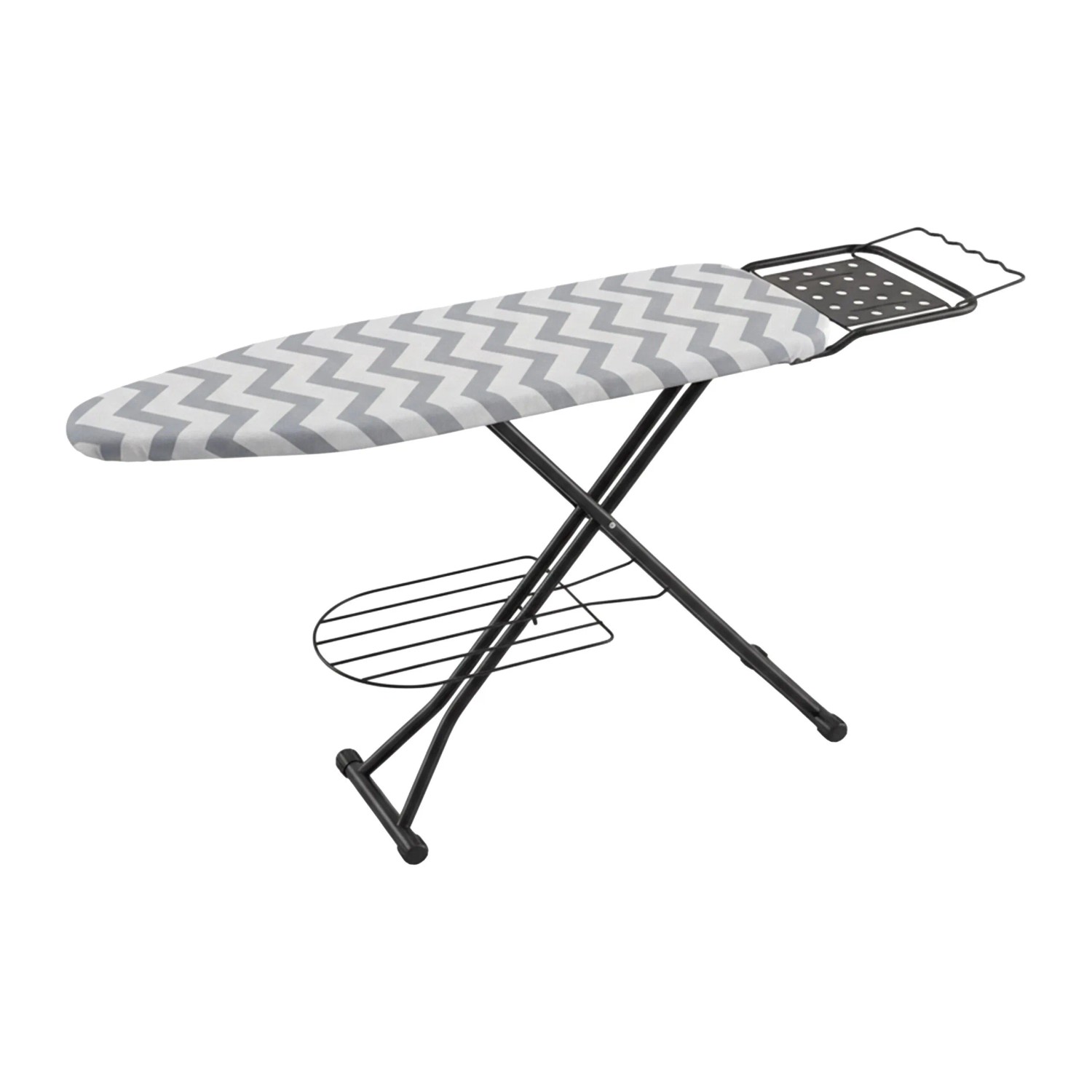 Relaxdays Bügelbrett Stahl Höhenverstellbar Klappbar mit Bügeleisenablage 110 cm x 33 cm