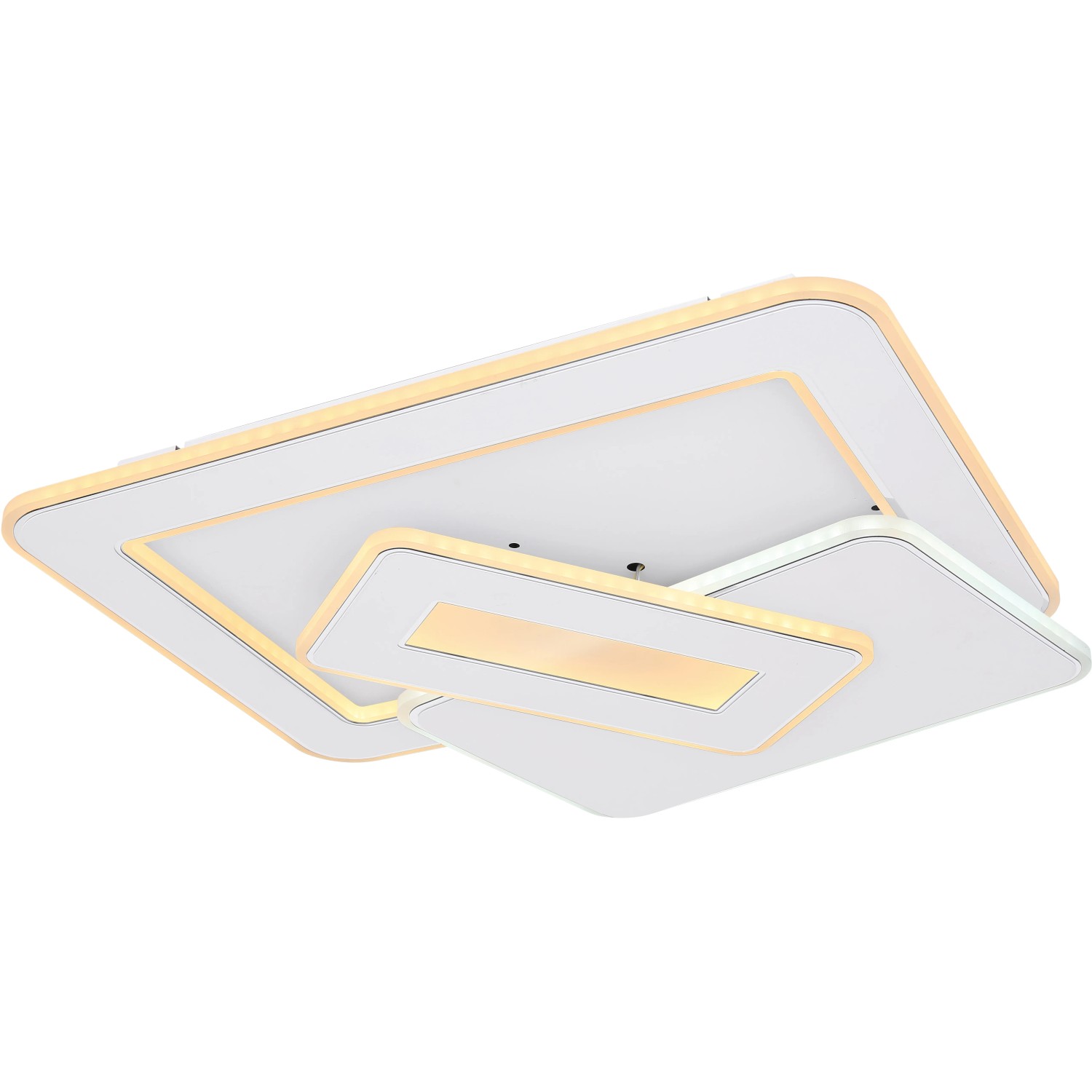 Weiße, dimmbare LED-Deckenleuchte Kique, Smart Home kompatibel, 490x485x68 mm.