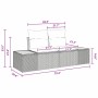 vidaXL Gartenmöbel Set, 8-teilig, schwarz, Poly Rattan, mit Maßangaben.