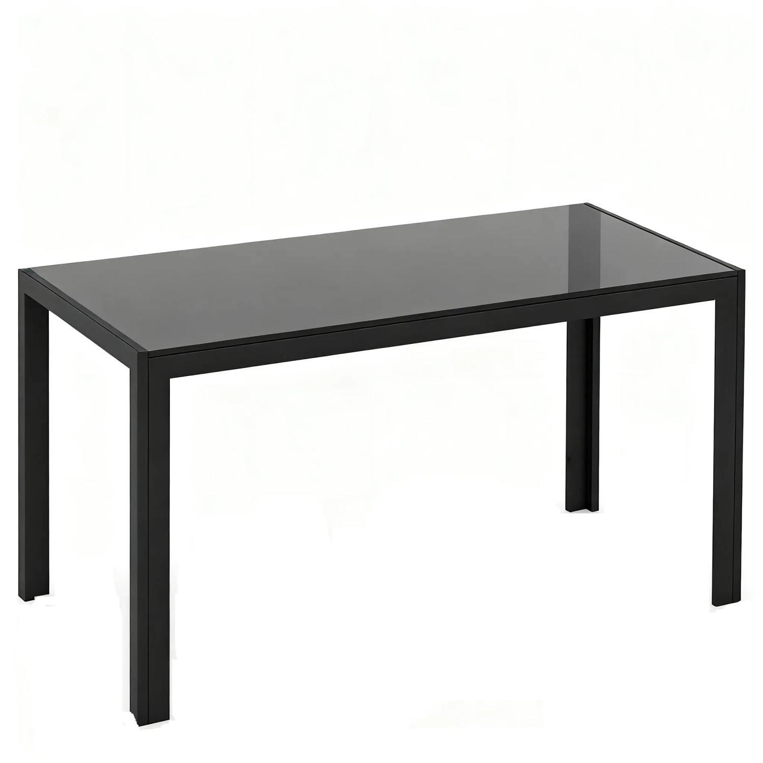 Costway Esstisch Glas 4 Personen Quadratischer 120 x 70 x 75 cm Schwarz günstig online kaufen