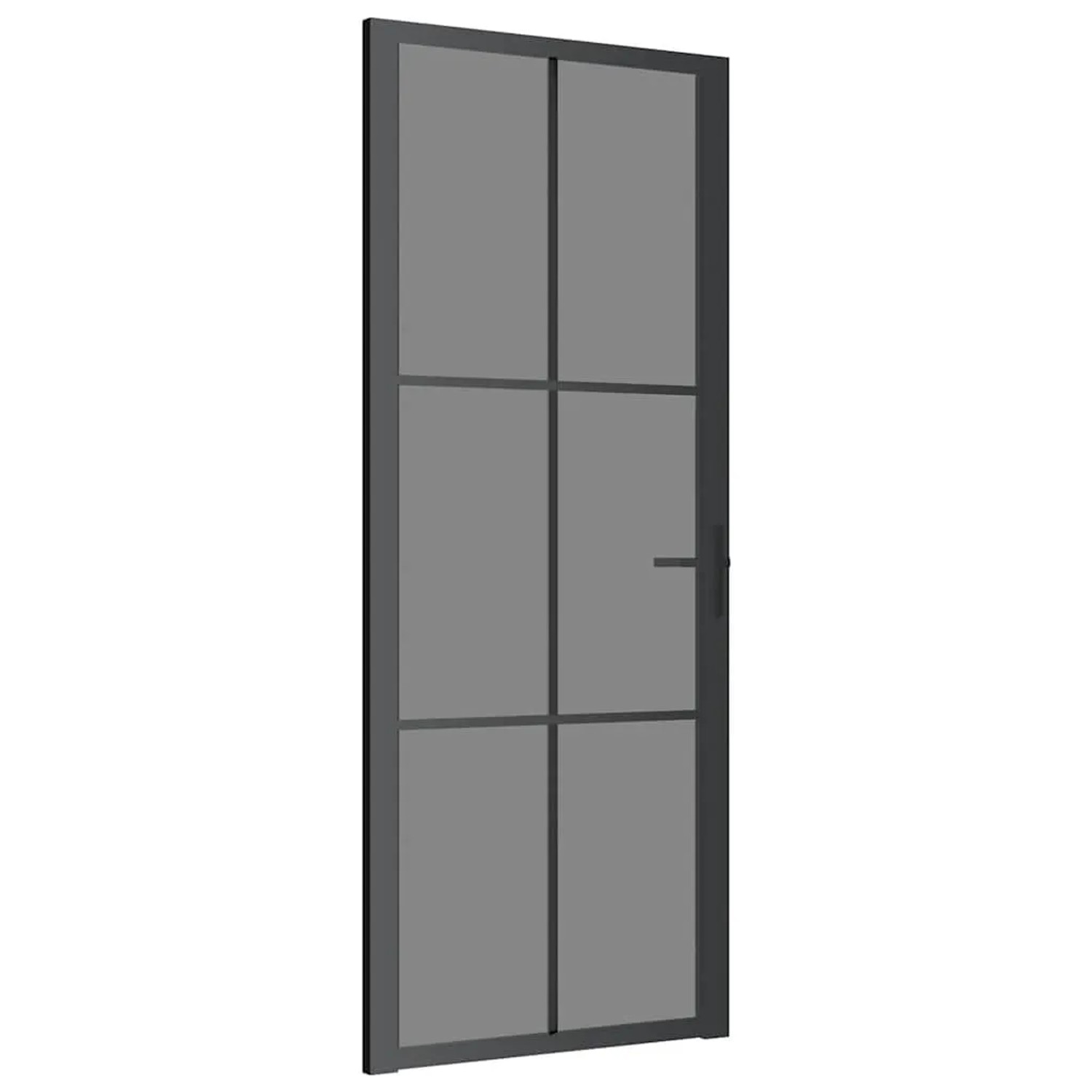 vidaXL Innentür 83x201,5 cm Schwarz ESG-Glas und Aluminium 350565