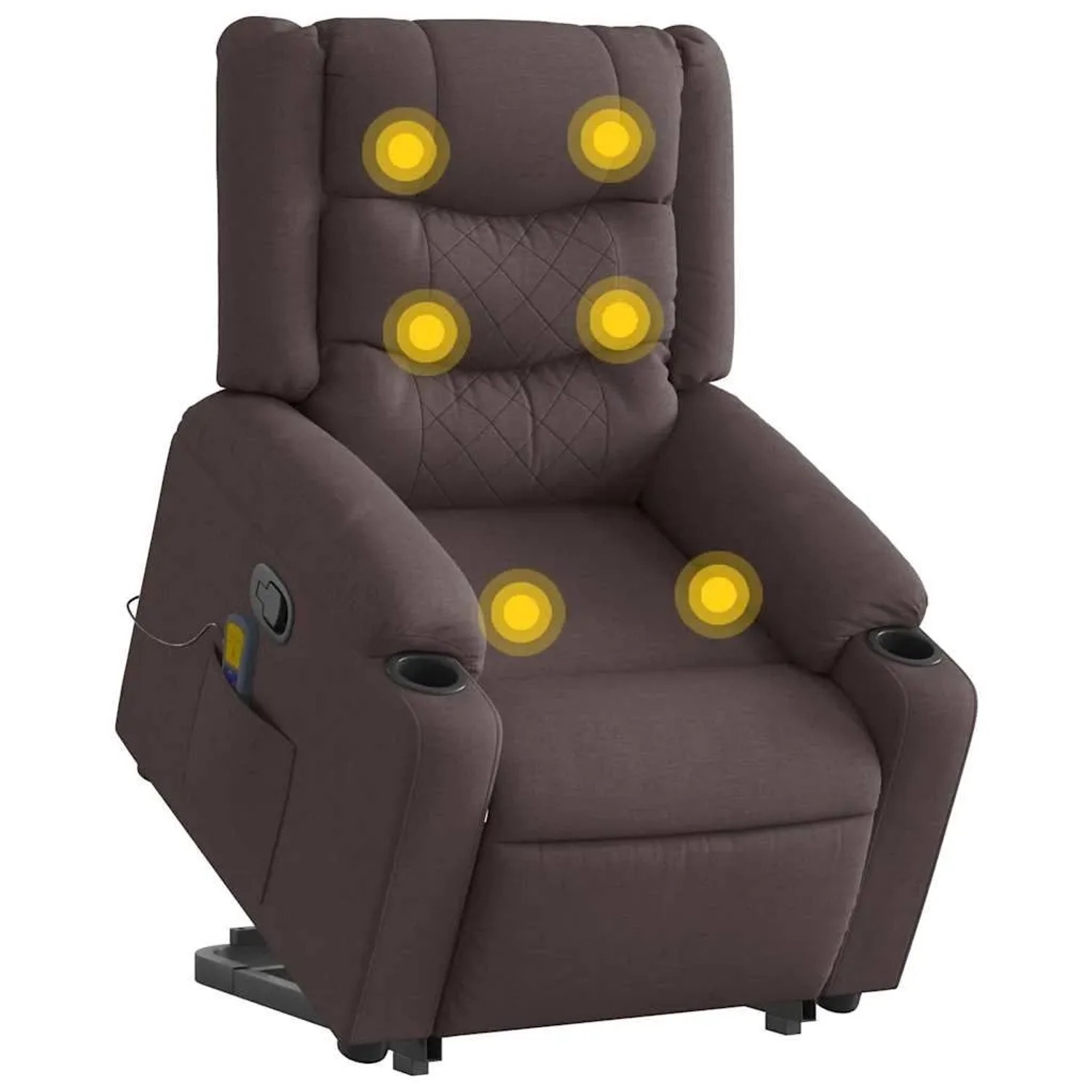 vidaXL Massagesessel mit Aufstehhilfe Dunkelbraun Stoff 3310270 günstig online kaufen