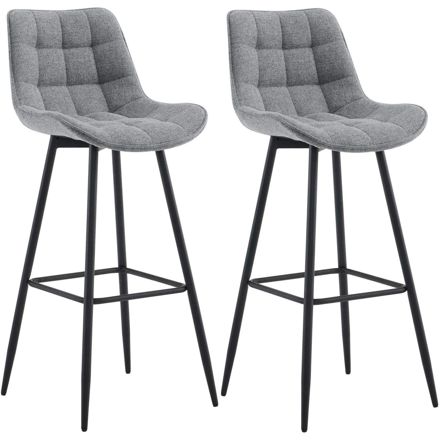 CLP 2er Set Barhocker Dartford grau/Stoff