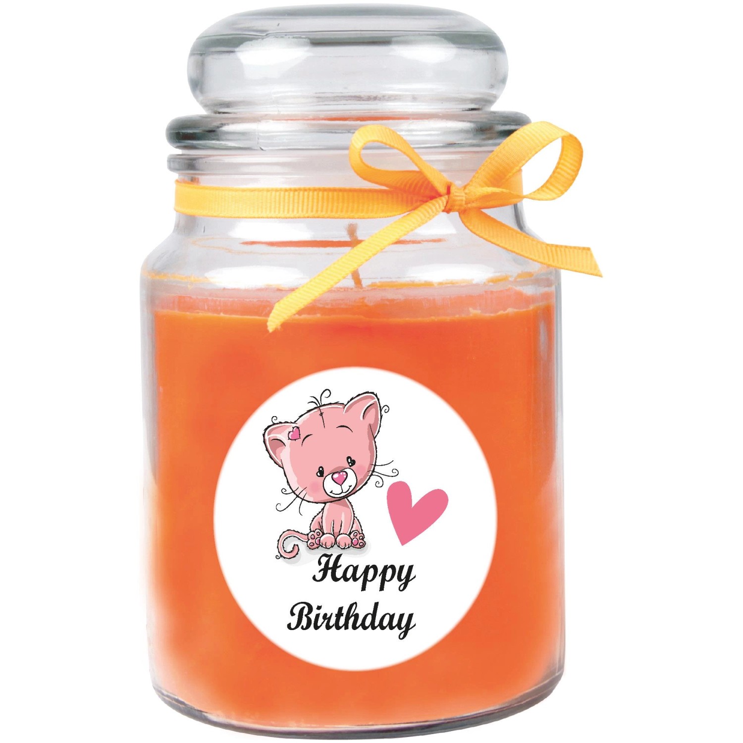 HS Candle Duftkerze & Glas Happy Birthday Bonbon Honigmelone Katze günstig online kaufen