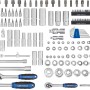 200-teiliger LUX Steckschlüsselsatz im Koffer: Bits, Nüsse, Ratschen und Zubehör für vielfältige Schraubarbeiten.