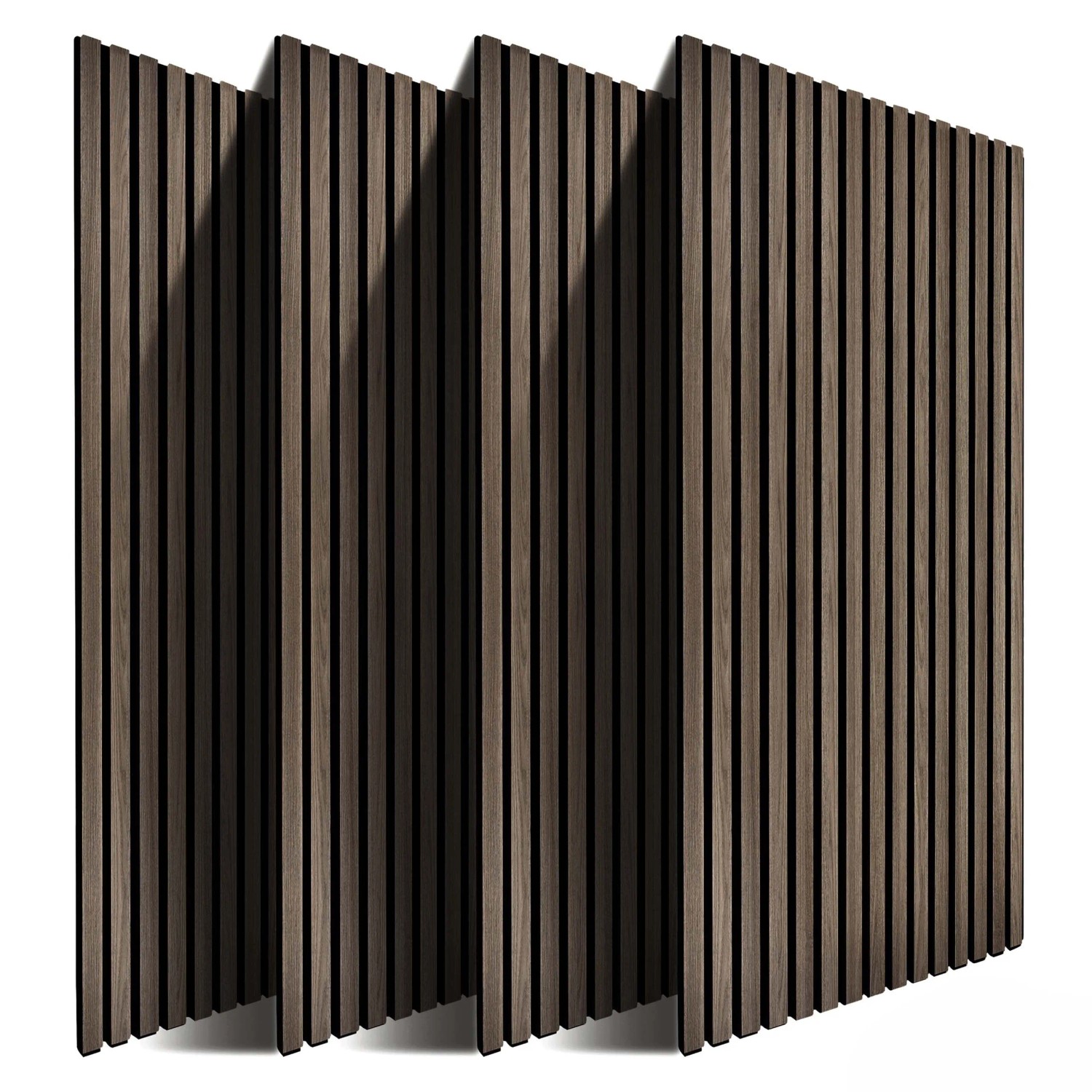 Relaxdays Akustikpaneele 4er Pack MDF Eiche Dunkel Schallschluckend 120 cm x 60 cm x 2 cm 5,3 kg