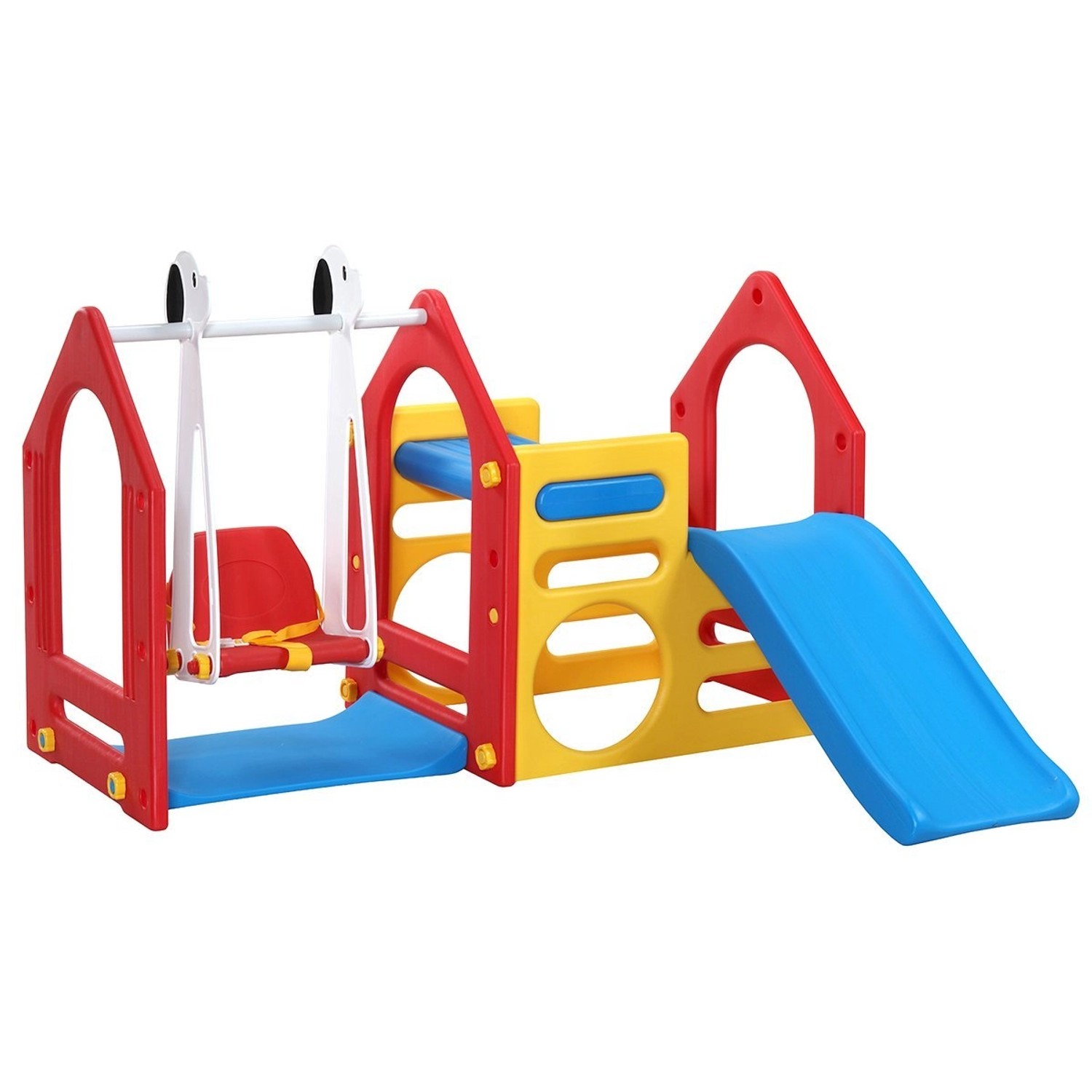 LittleTom Kinder-Spielplatz mit Rutsche und Schaukel 155 x 135 cm