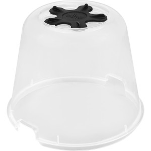 Transparente Elho Anzuchthaube Green Basics, Ø 17cm, für Pflanzenanzucht. Aus recyceltem Kunststoff.