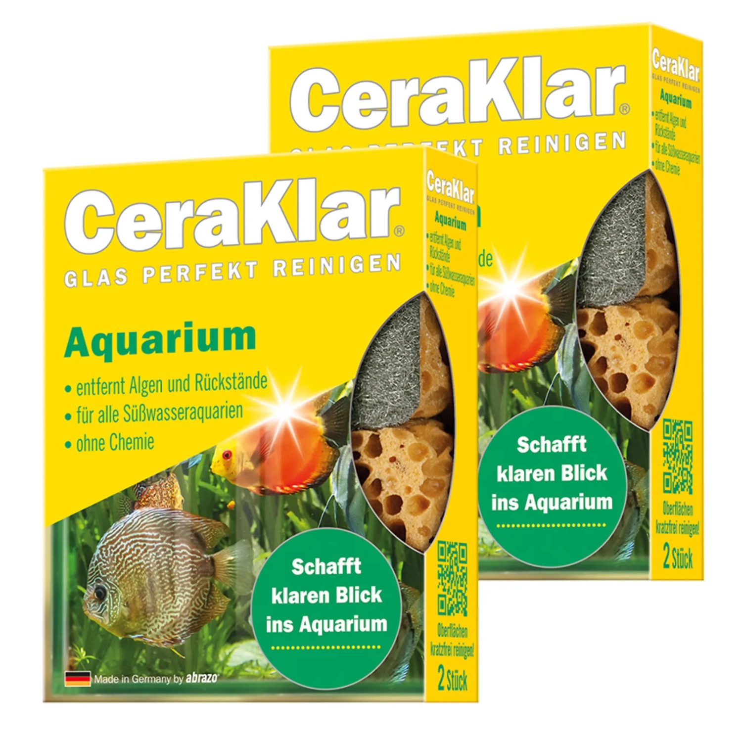 abrazo Schwämme CeraKlar Aquarium 2 x 2 Stück