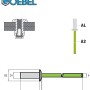 Technische Zeichnung einer Goebel Becher-Blindniete 4,0 x 11,0 mm aus Aluminium und Edelstahl A2.