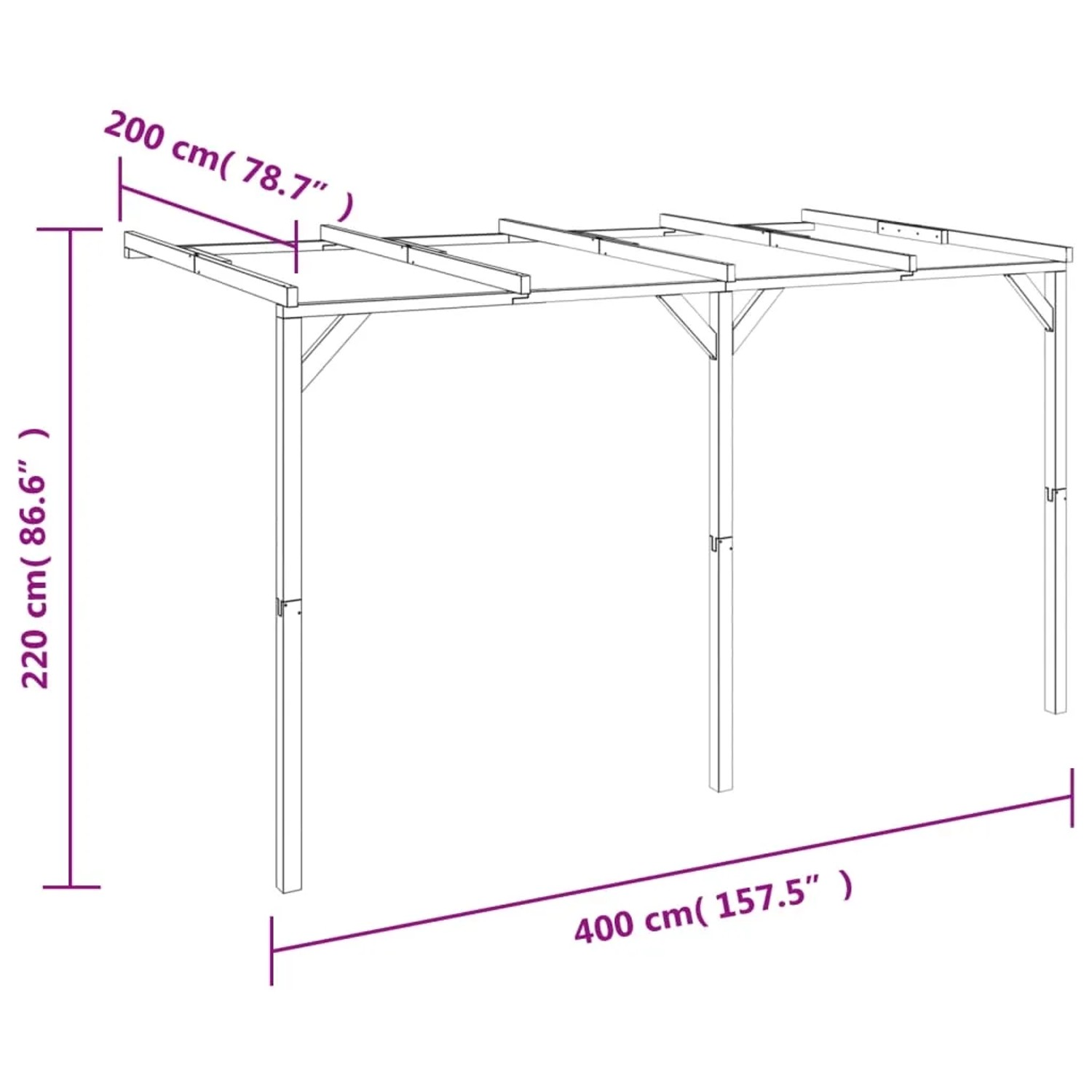 vidaXL Pergola Holz 2x4x2,2 m kaufen bei OBI