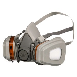 3M Maske 6002 für Farbspritzarbeiten, wiederverwendbare Atemschutzmaske mit A2 P2 Schutz.