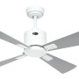 Weißer CASAFAN Eco Neo III Deckenventilator mit 92 cm Durchmesser und wendbaren Flügeln in Weiß und Lichtgrau.