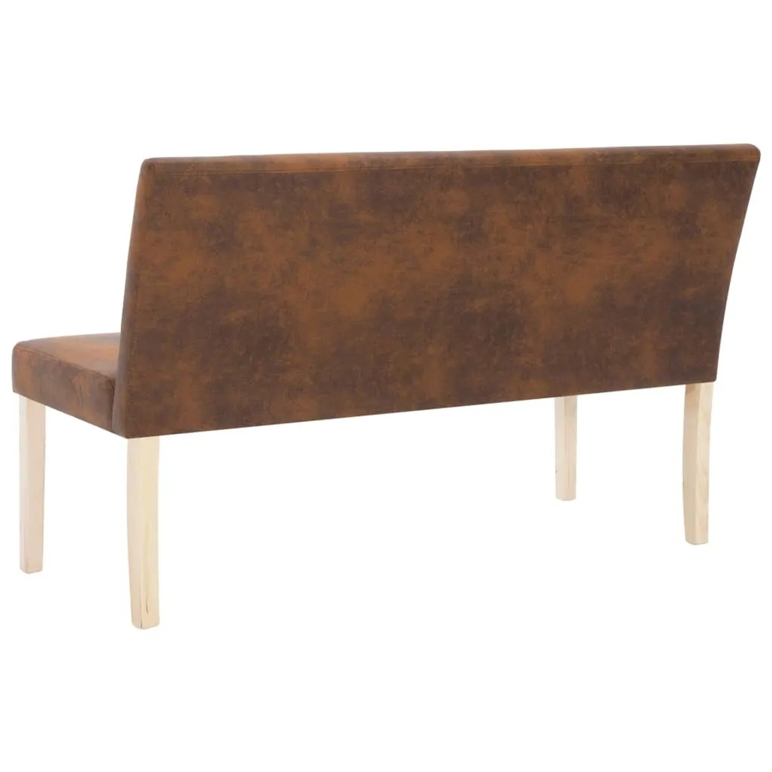 Braune vidaXL Sitzbank (139,5 cm) in Wildleder-Optik mit hellem Holzgestell. Möbel für Wohnraum.