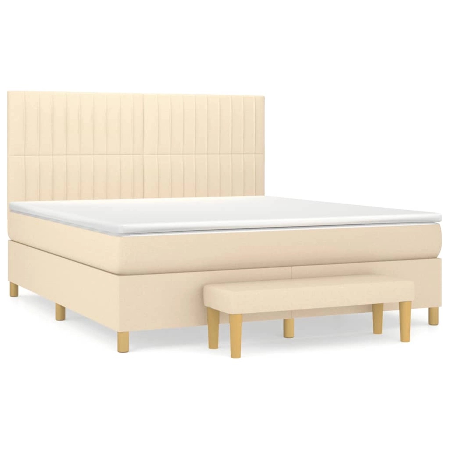 vidaXL Boxspringbett mit Matratze Creme 160x200 cm Stoff1358419 günstig online kaufen
