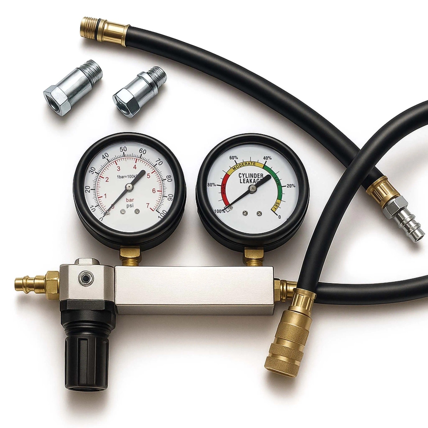 Wiltec Kompressionsdruckprüfer Zylinderleckage Benzinmotor Druckprüfer Zylinder
