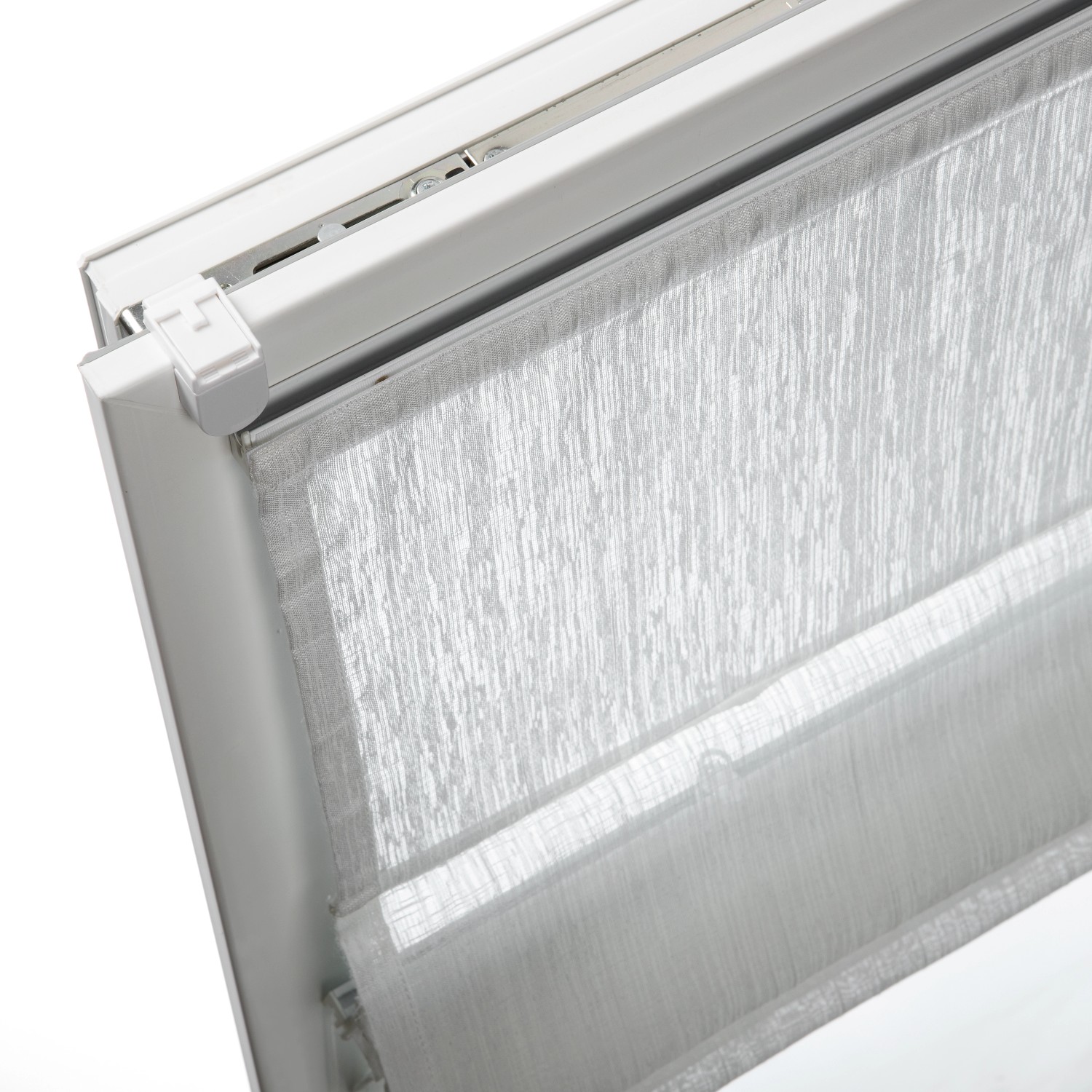 Gardinia EasyFix Raffrollo, 60x140 cm, Weiß, am Fenster befestigt.