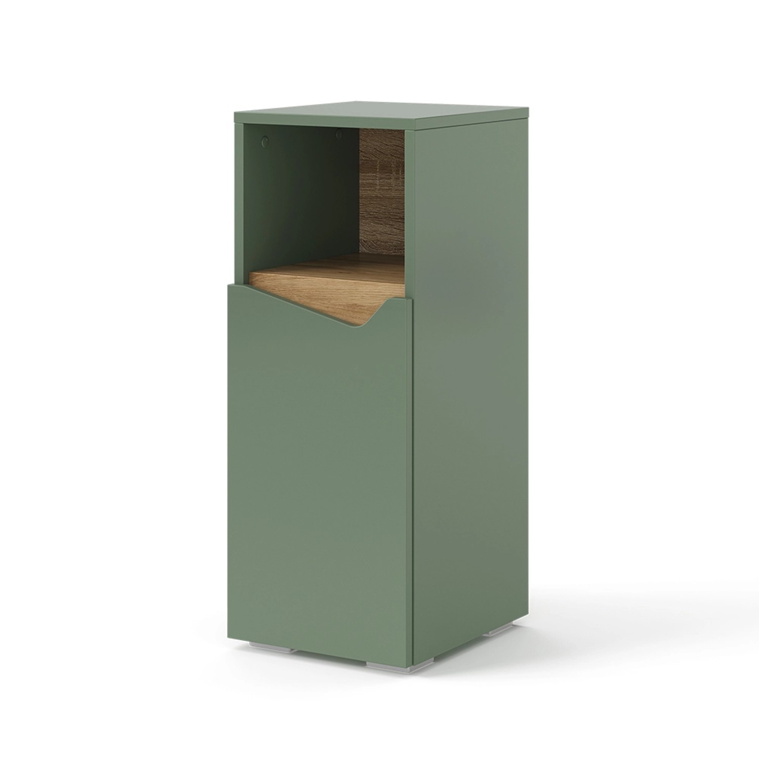 Thumbnail - Vicco Midischrank Marelle Grün/Artisan 30 x 75 cm mit Tür und offenem Fach
