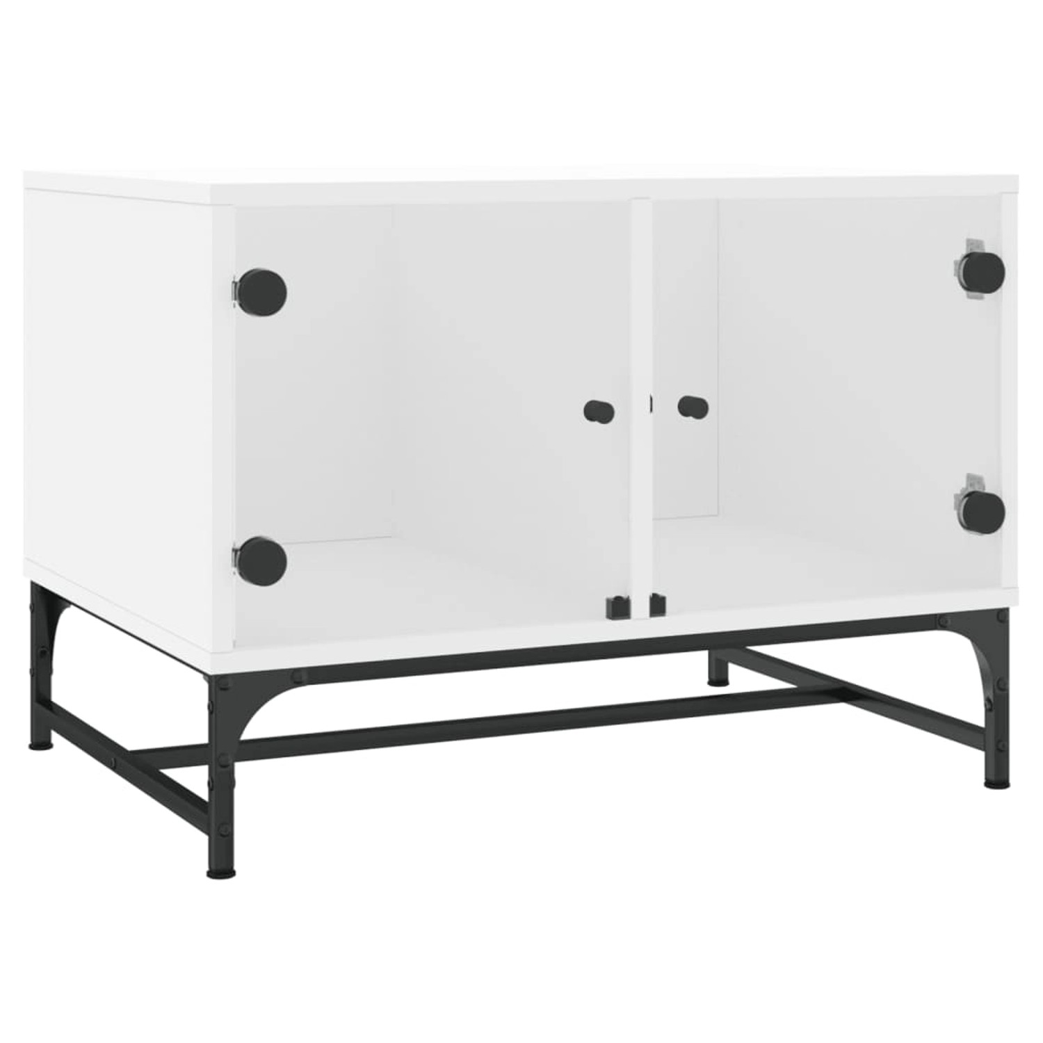 vidaXL Couchtisch mit Glastüren Weiß 68,5x50x50 cm 836539 günstig online kaufen