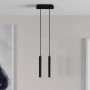 Moderne, 2-flammige LED-Pendelleuchte Franka in Schwarz aus Aluminium für Wohnzimmer & Esszimmer.