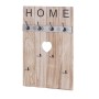 Wandgarderobe im Shabby-Look mit 8 Haken und Herz-Ausschnitt, natur-braun.