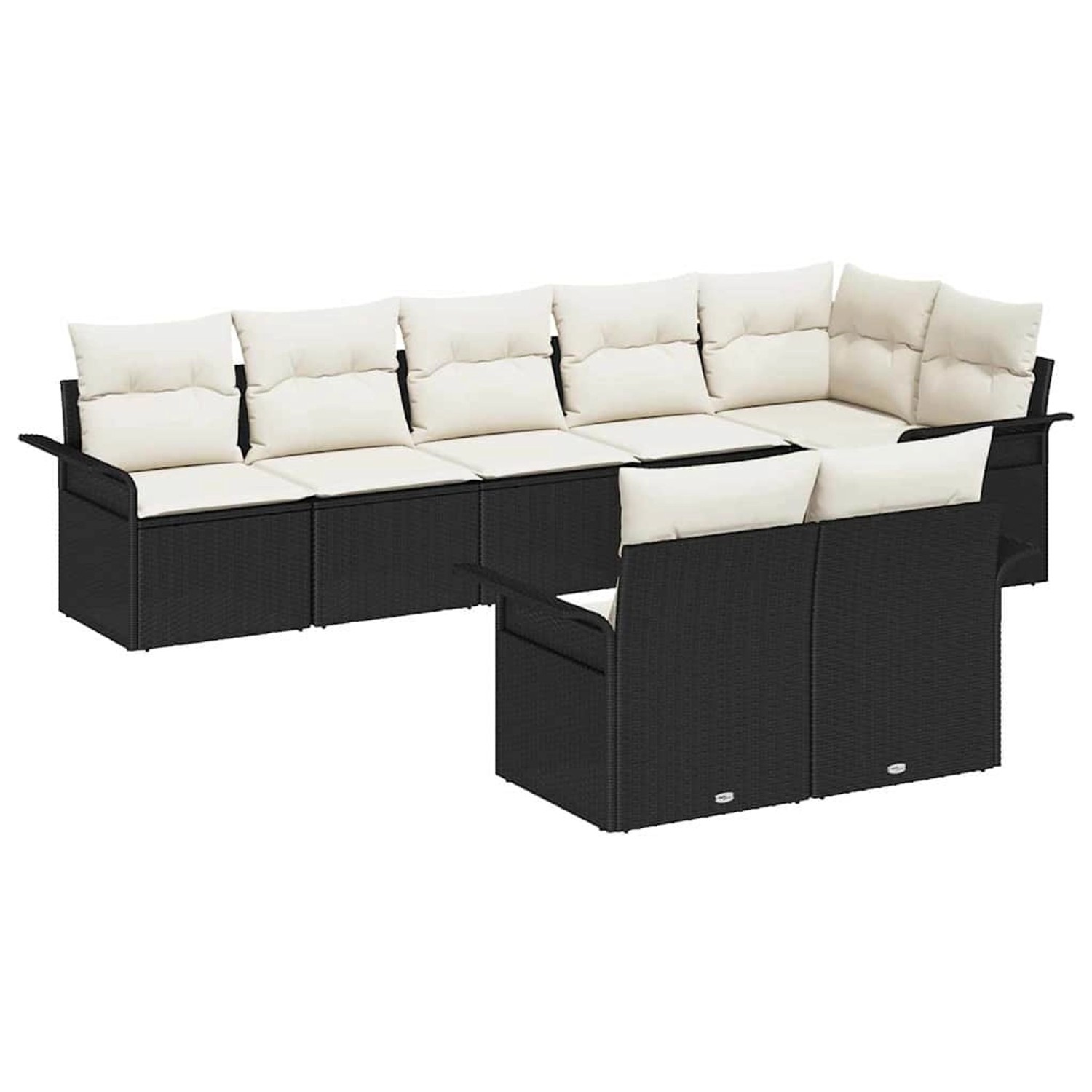 vidaXL 8-Teiliges Garten-Sofa-Set mit Kissen in Schwarz aus Poly Rattan 335 günstig online kaufen