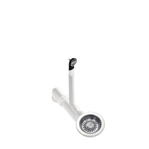 Detailaufnahme Helika Einbauspüle Quadro Graphit mit Ablaufgarnitur.