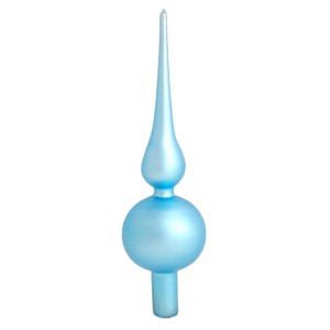 Matte blaue Glas-Baumspitze, 23cm, von Krebs Glas Lauscha. Dekorativer Christbaumschmuck.