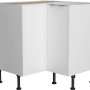 Weißer Optifit Eckunterschrank Arvid986, 90/90 cm, mit Tür und schwarzen Füßen. Küchen Eckschrank für mehr Stauraum.