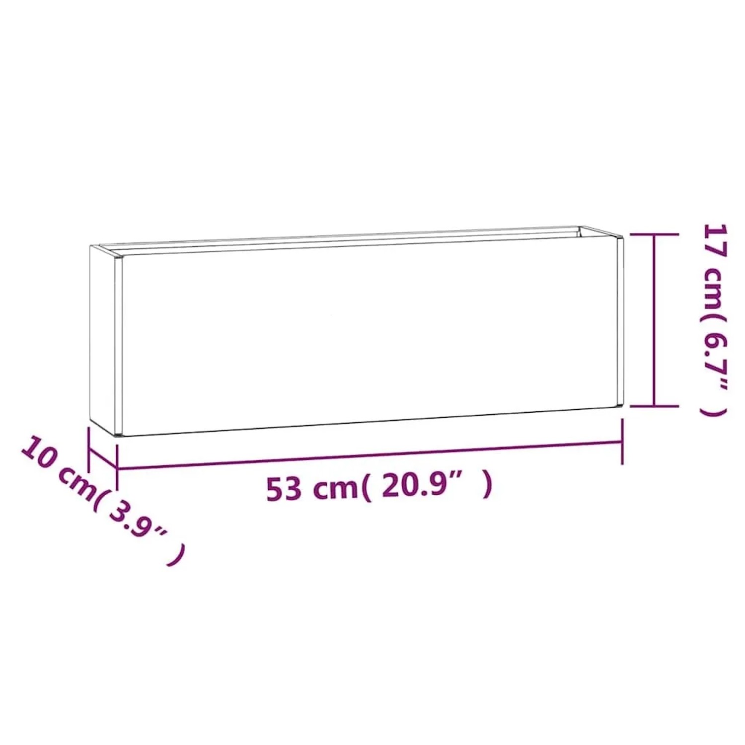 vidaXL Wand-Pflanzkübel 2 Stk Rostig Cortenstahl 53x10x17 cm 823686_11