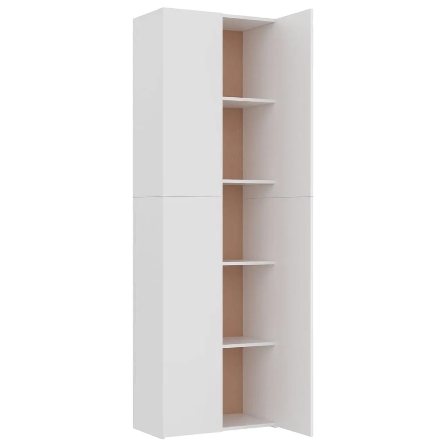 Weißer vidaXL TV-Schrank/Büroschrank (60x32x190 cm) mit Regalen und zwei Türen.