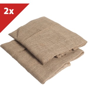 Zwei naturbelassene Jutesäcke (60x80cm) als Winterschutz für Pflanzen.