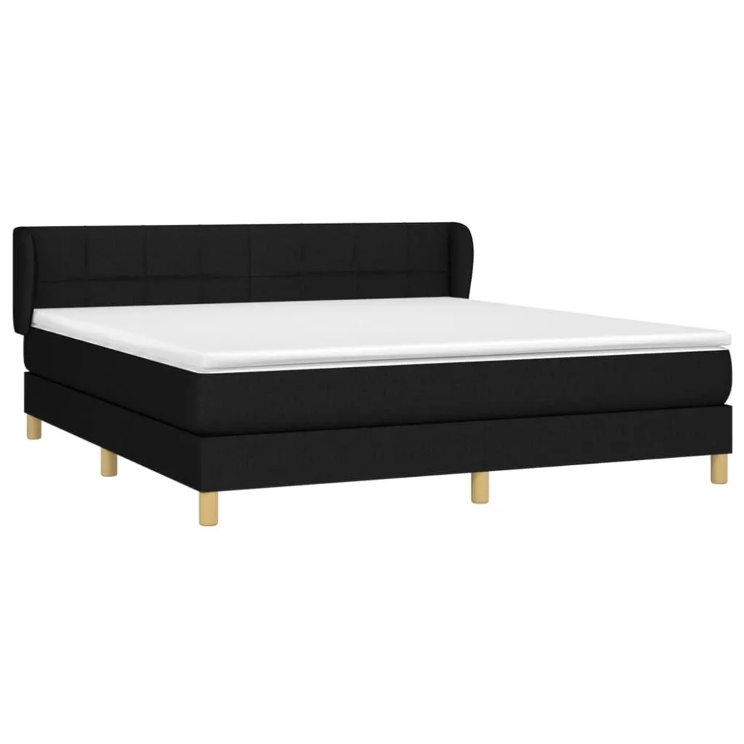 vidaXL Boxspringbett mit Matratze Schwarz 160x200 cm Stoff 3126815 günstig online kaufen