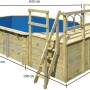 Karibu Holzpool Set mit Sonnenterrasse und Leiter. Kesseldruckimprägniert für lange Haltbarkeit.