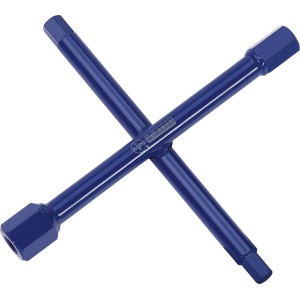Blauer LUX Kreuzschlüssel Sanitär Comfort aus Stahl für Sanitärinstallationen.