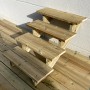 Vinuovo Gartentreppe aus Holz, 4 Stufen, 80 cm breit, ohne Setzstufen.