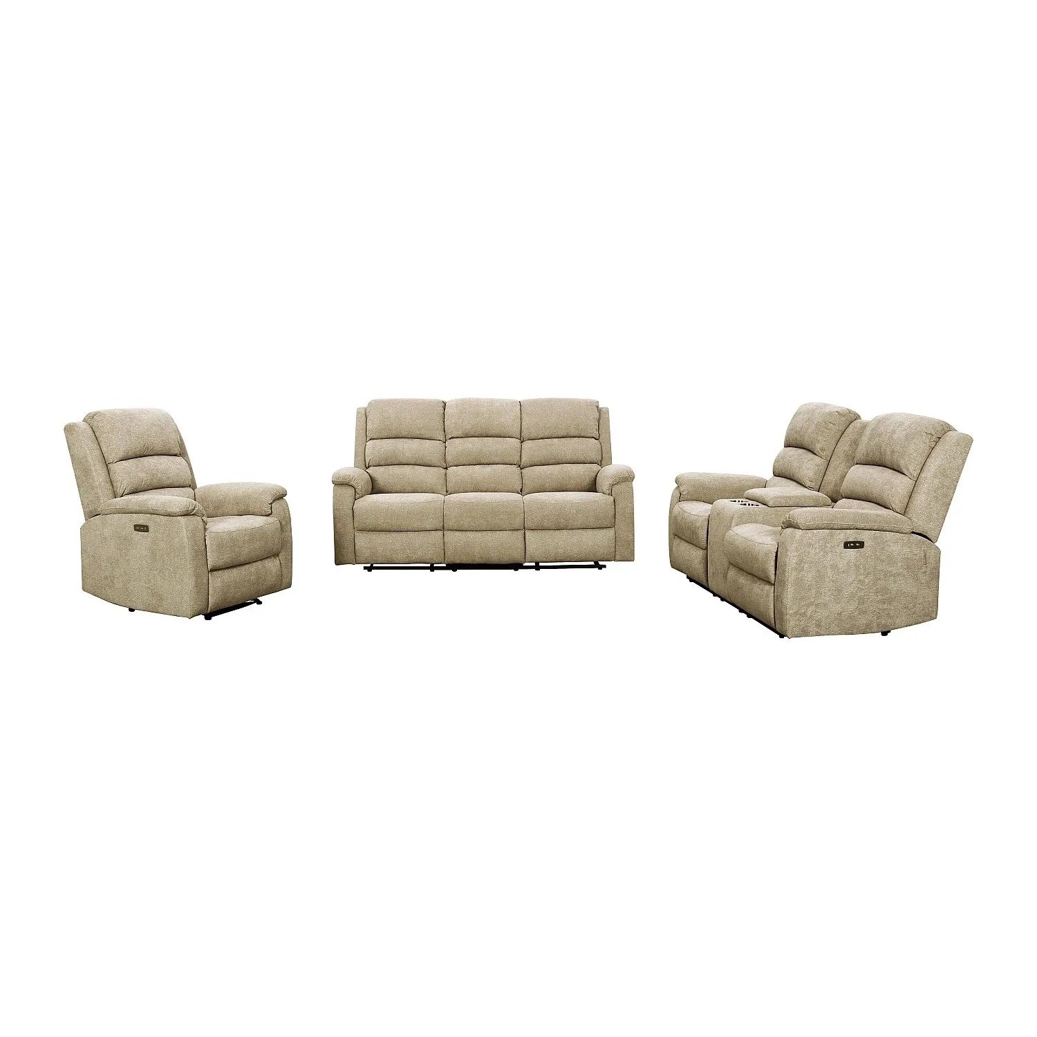 Vente-unique Couchgarnitur Mit Sessel Nevers Taupe 187 cm  171 cm  86 cm