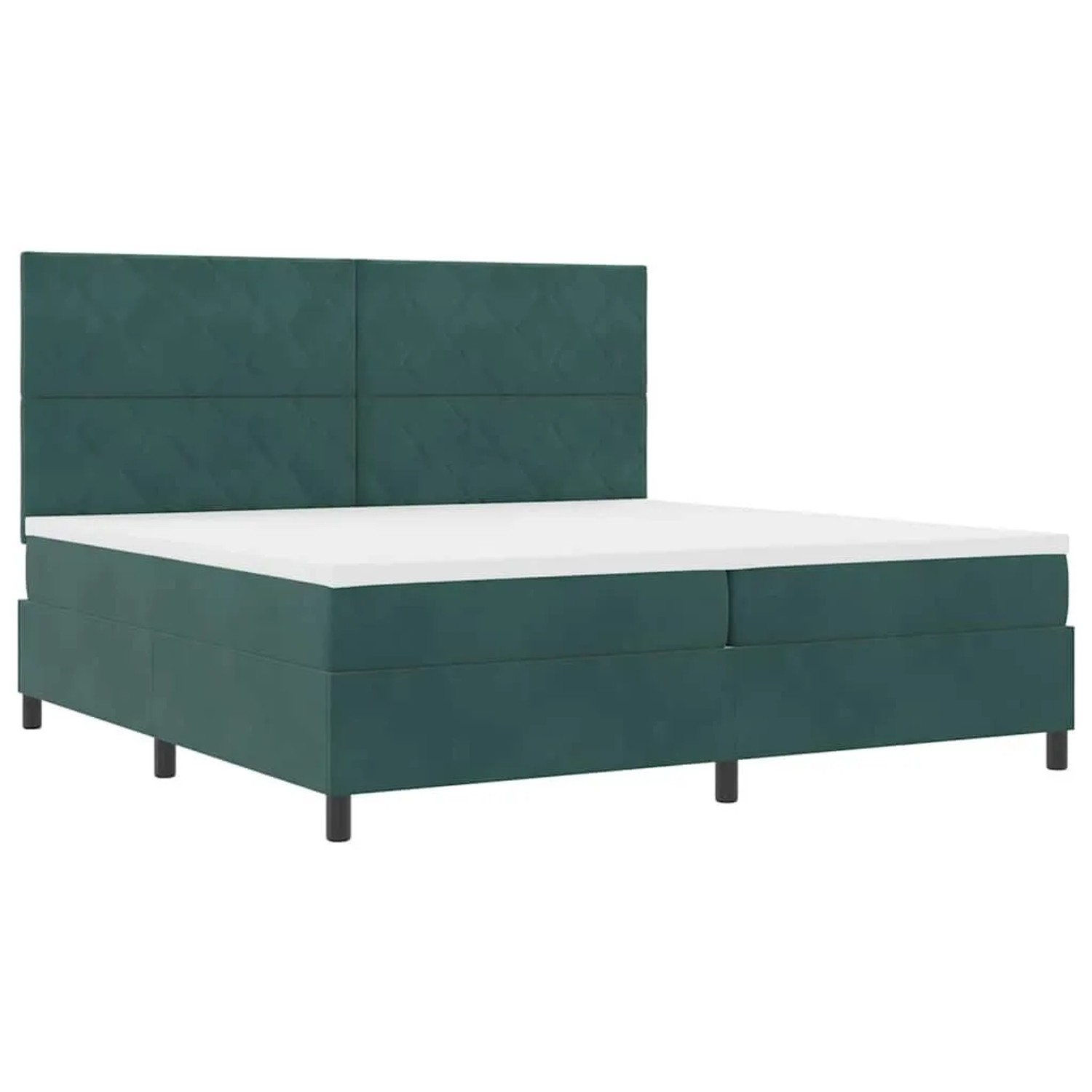 vidaXL Boxspringbett mit Matratze Dunkelgrün 200 x 200 cm Samt 3339923