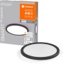 Ledvance Smart+ LED-Deckenleuchte Orbis Ultra Slim, schwarze runde Deckenlampe mit Haupt- und Rücklicht.