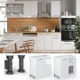 Vicco Spülenunterschrank Fame-Line, weiß hochglanz, 80 cm breit, mit Regal, ohne Arbeitsplatte.
