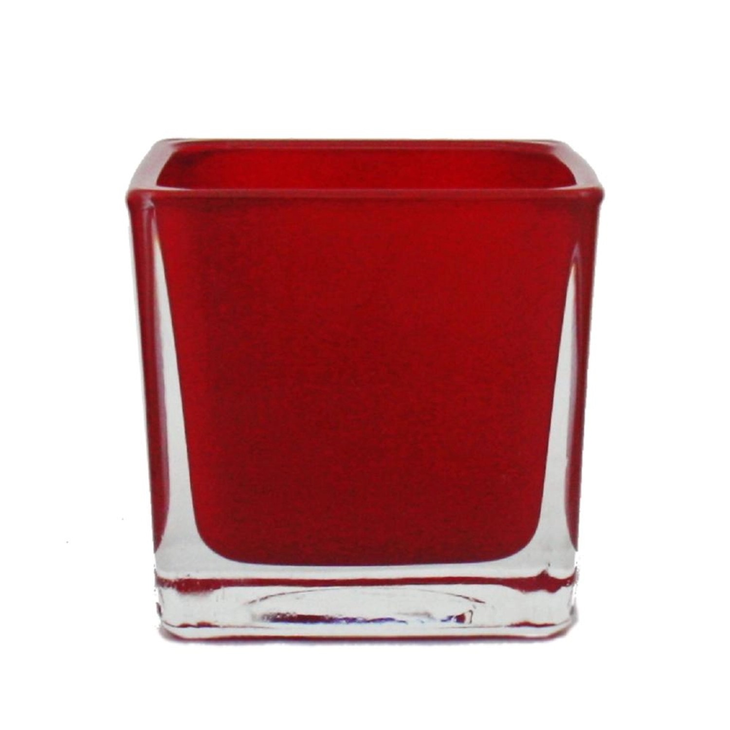 Exotenherz Übertopf Glas-Würfel 6x6x6cm Rot günstig online kaufen