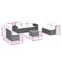vidaXL Garten-Sofagarnitur, 8-teilig, schwarz, Poly Rattan mit Kissen. Gartenmöbel Set mit Tisch und Sofas.